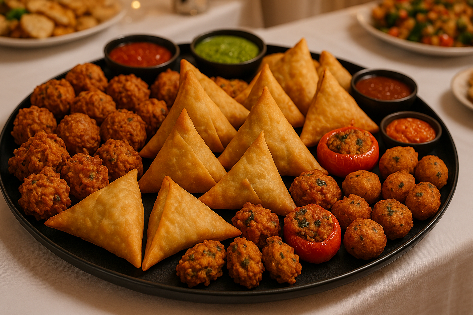 swap the spring rolls for samosas